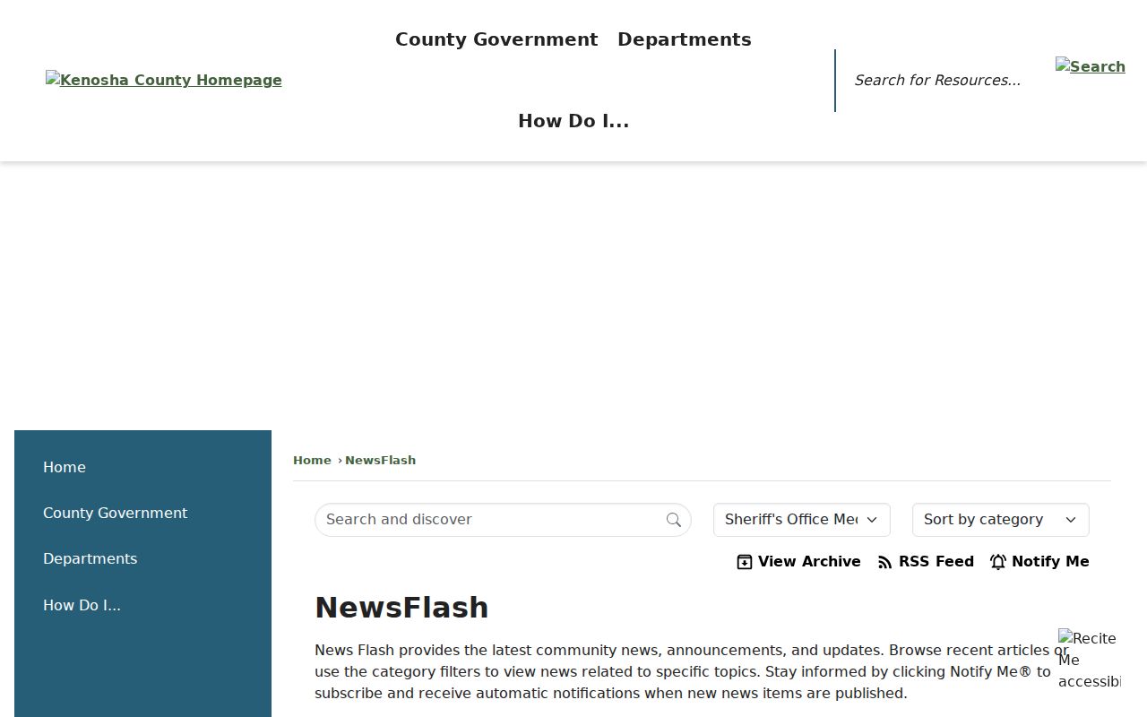 Kenosha County Sheriff media releases used with official arrest records