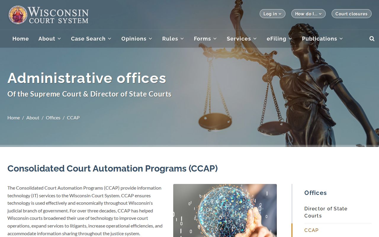 CCAP functions for Kenosha County criminal court case records