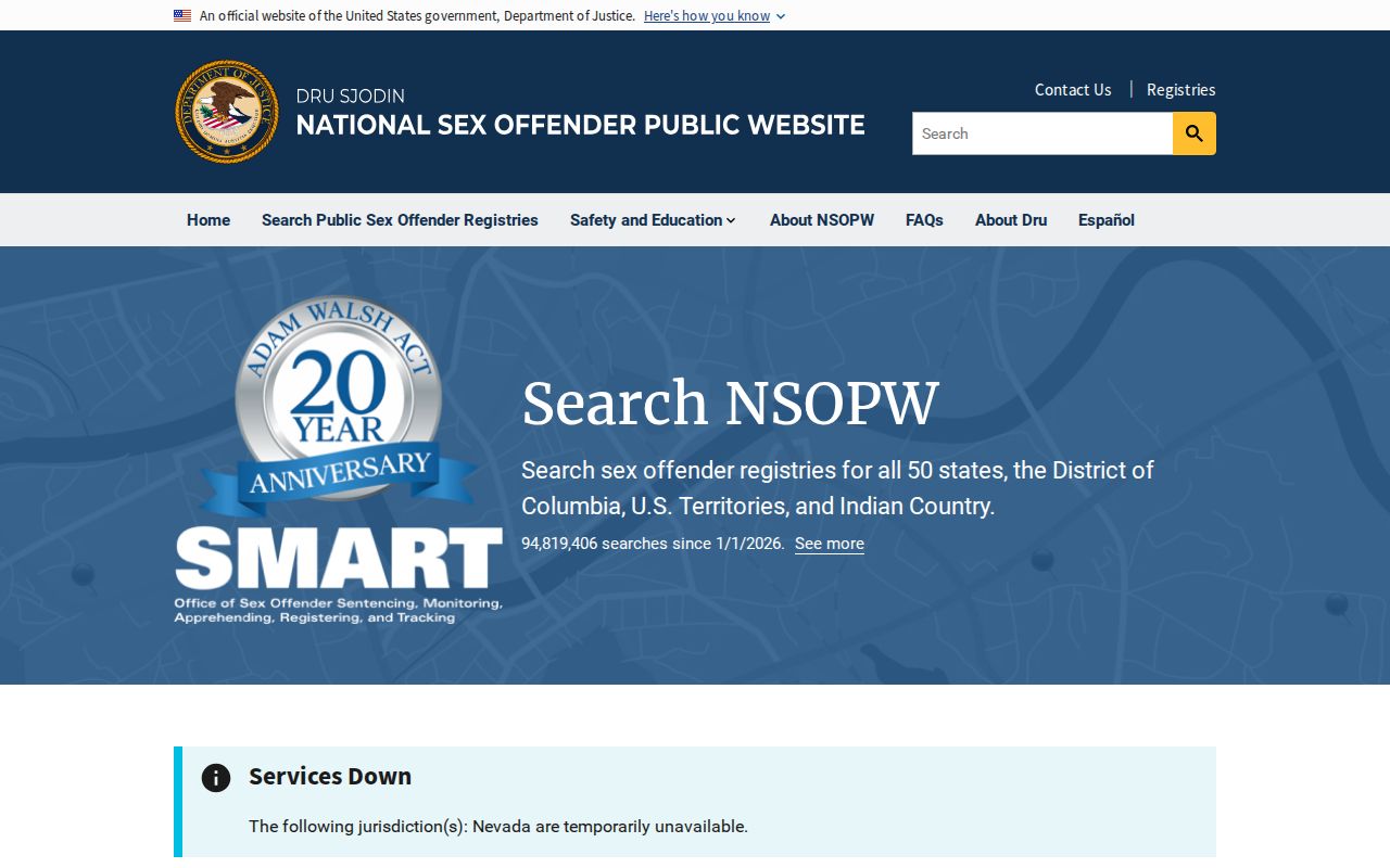 Kenosha County sex offender search through the National Sex Offender Public Website